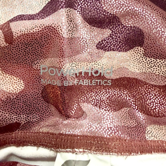 Fabletics Women’s' Magenta/Rose Shimmer Camo Capris w/Power Hold_Sz L_NWT - Picture 3 of 5